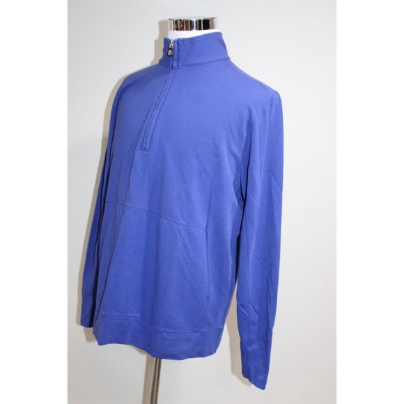 B. DRADDY 1/4 Zip Pullover Golf Polo Long Sleeve XL Blue Pockets - Picture 4 of 6